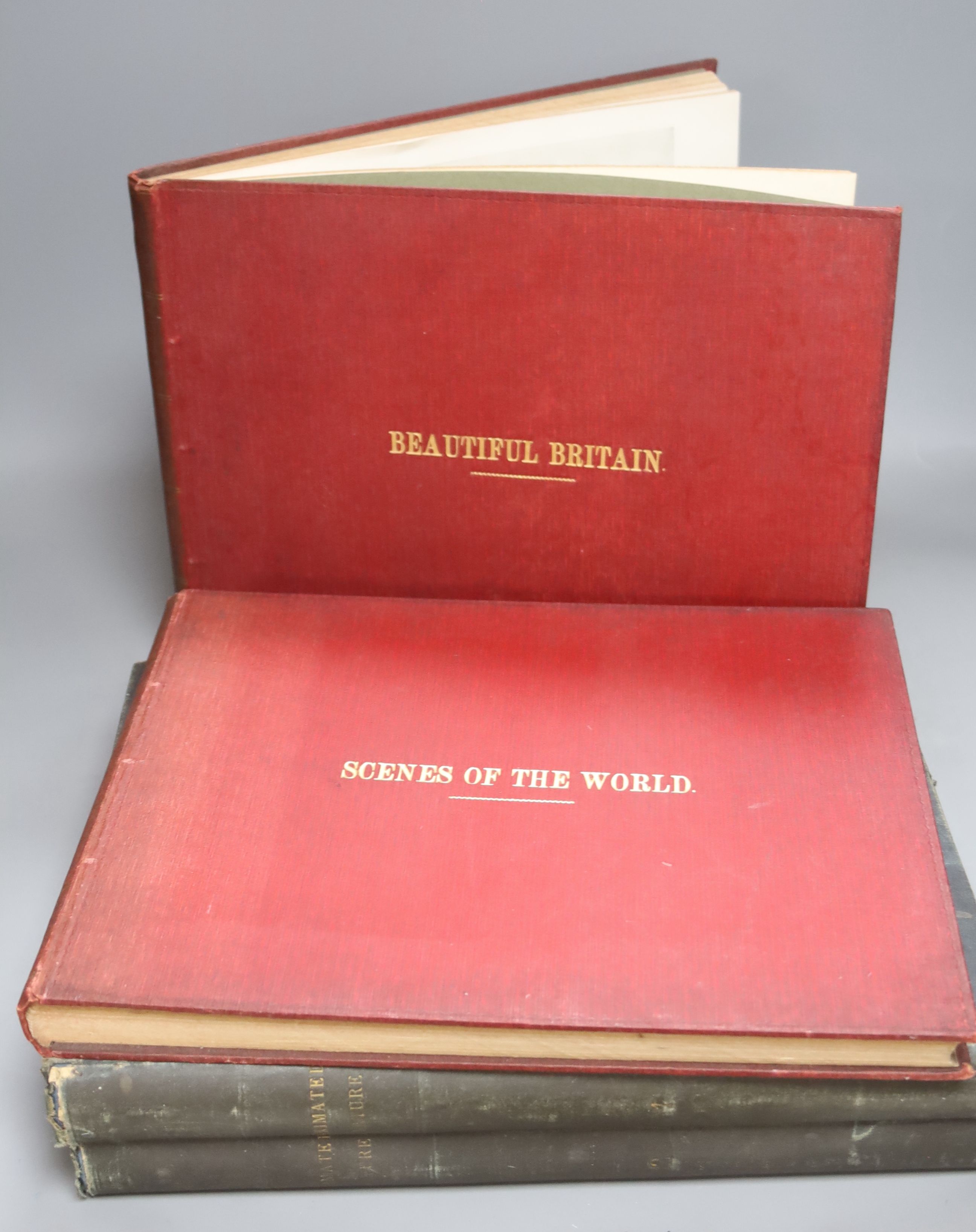 A Charles Knight pictorial museum of animated nature, 2 vols and scenes of the world and beautiful Britain (4)